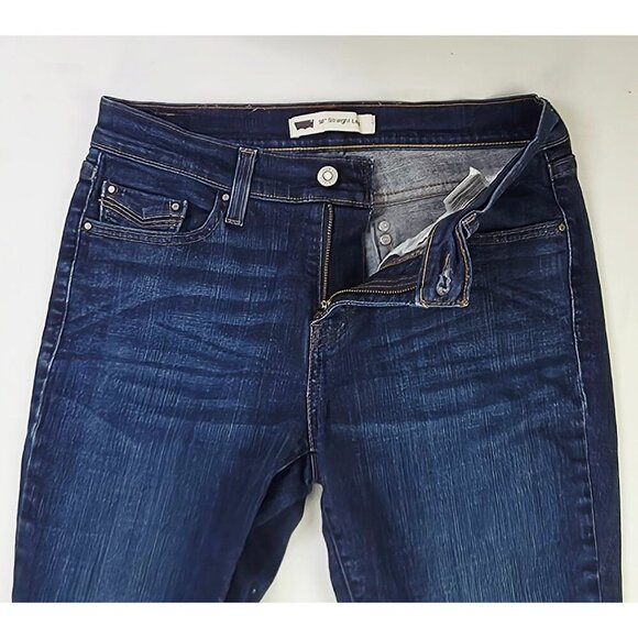 Levis 27X30 Size 4S Womens 505 Straight Leg Blue Denim 5 Pocket Logo Tag Jeans - Picture 14 of 14